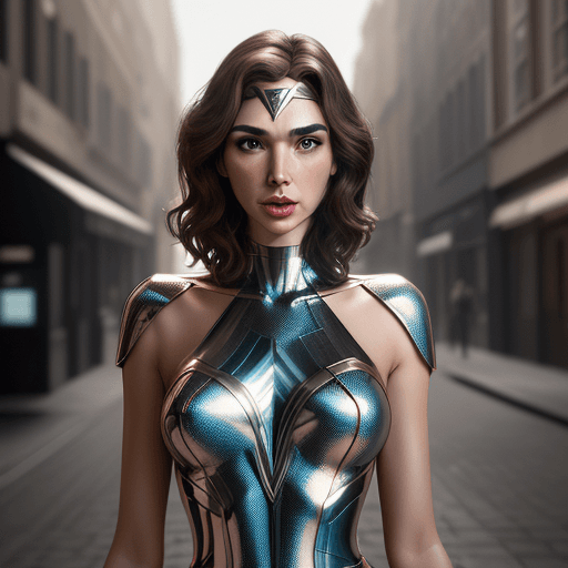 AI generated: stunning fiminine body, commercial image, Gal Gadot | holographic photography shoots, in the style o...