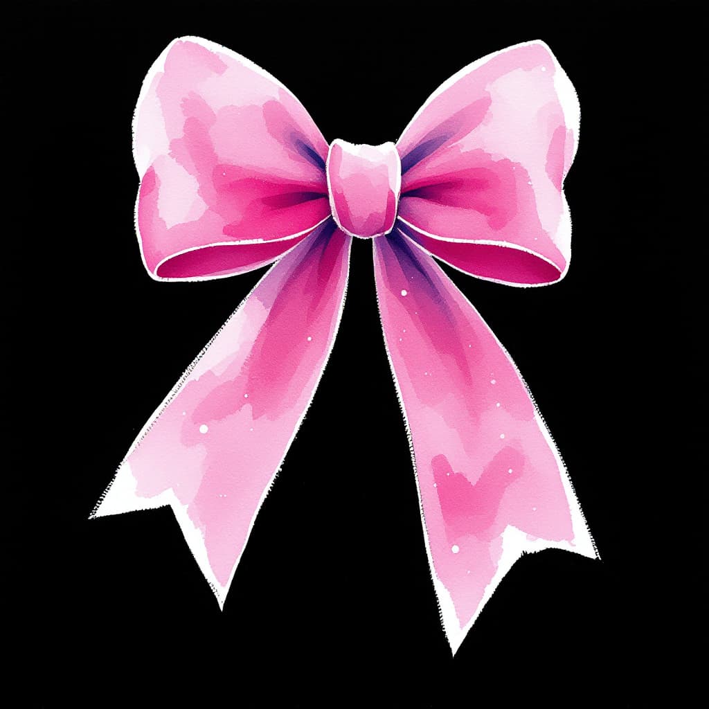 AI generated: watercolor style create a pink bow 

