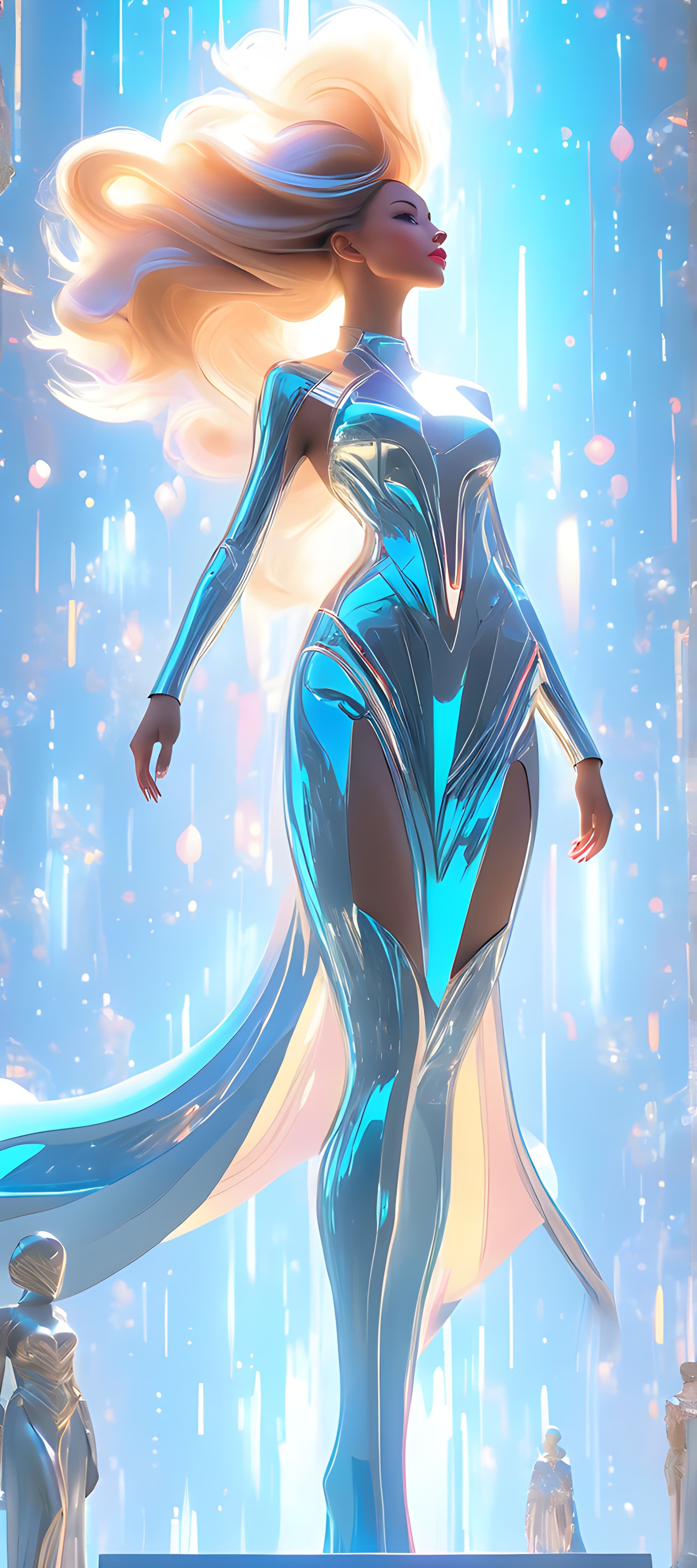 AI generated: Ultra-high-definition space interstellar vast background, high-dimensional space eternal fashion pod...