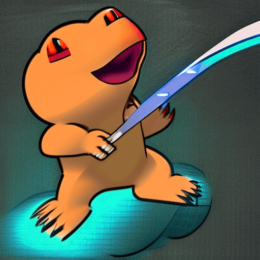 AI generated: Charmander wielding a lightsaber
