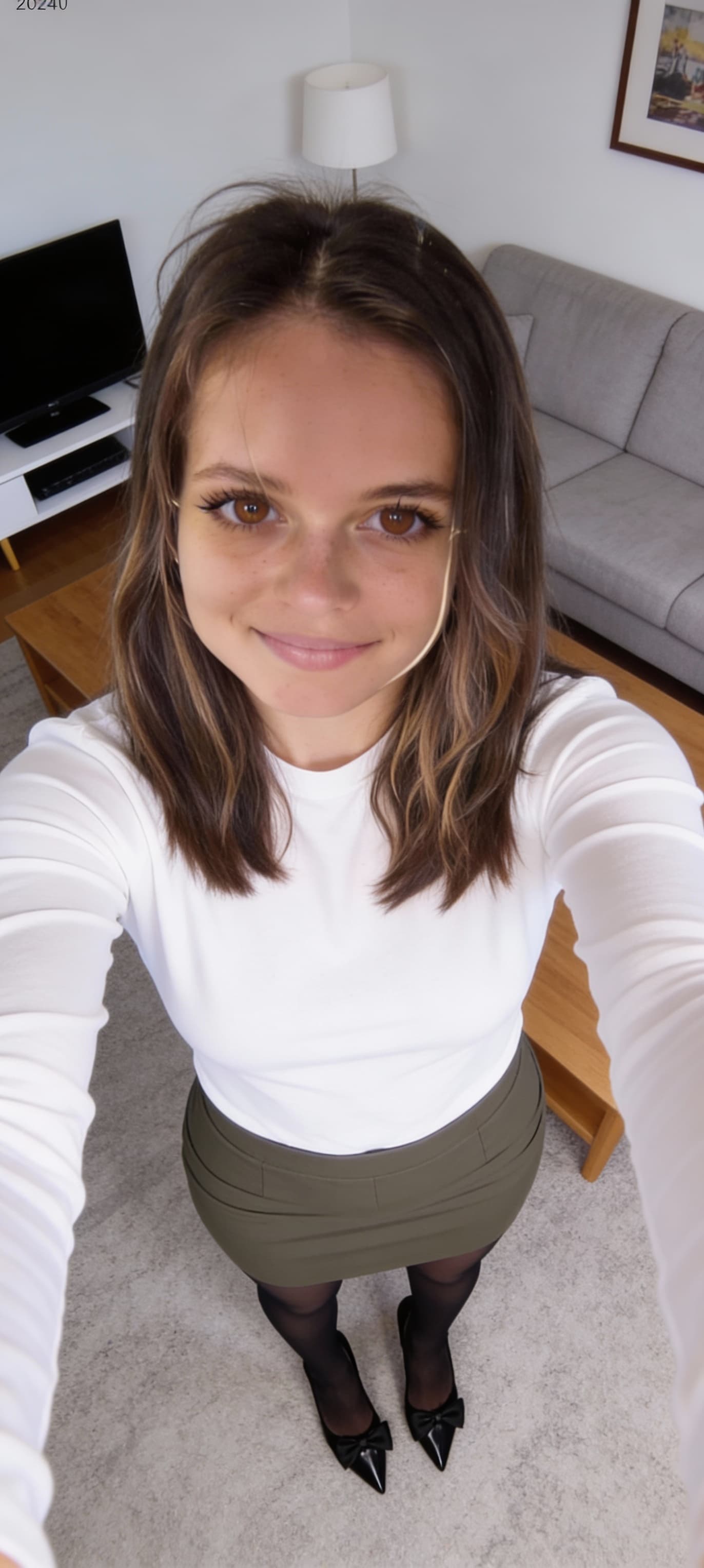AI generated: Put this given outfit on her , realistic, perfectly fits into her anatomy