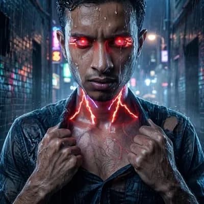 AI generated video: A cinematic Hollywood superhero transformation scene inspired by high-budget Marvel-style movies. 
A...