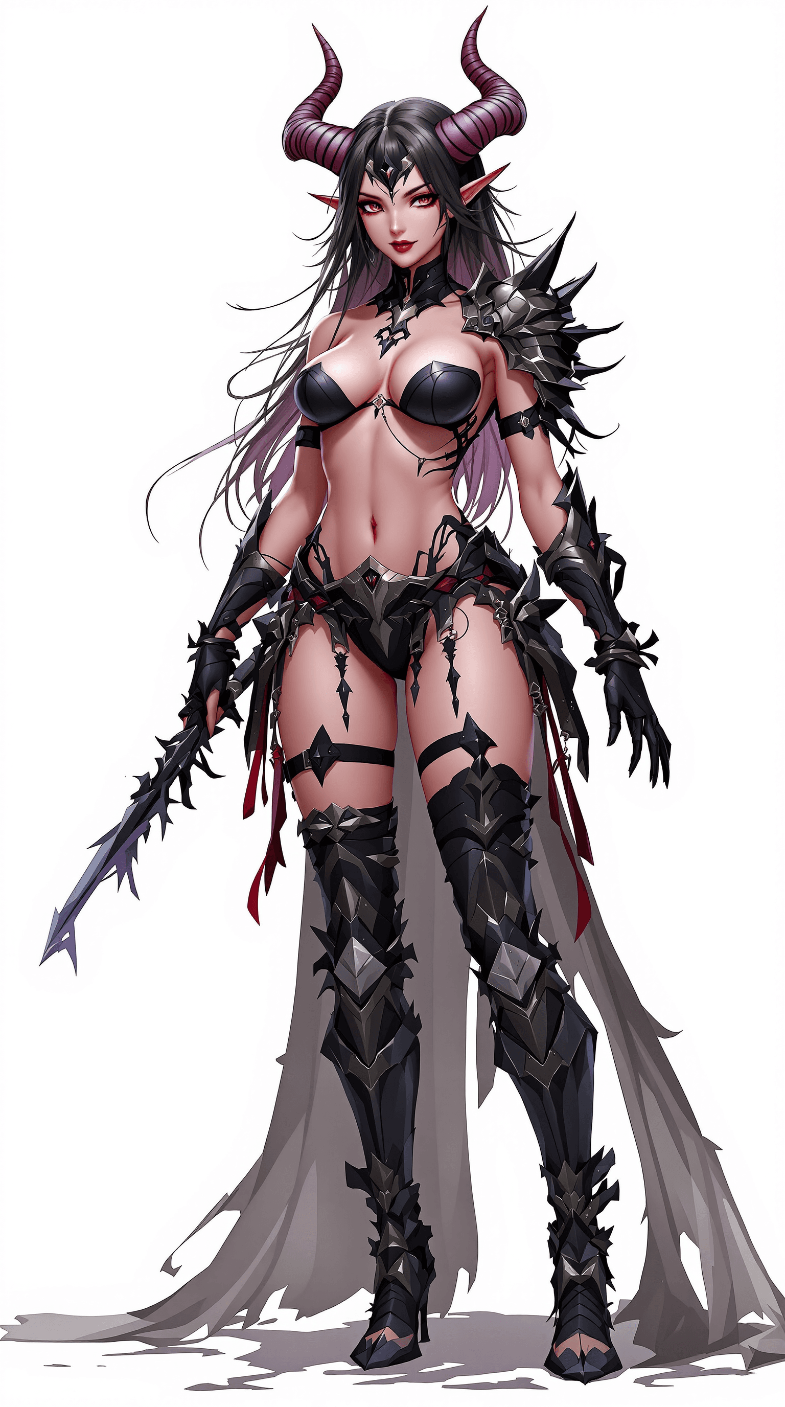 AI generated: anime style, beauty demon succubus babe, perky skin, beauty rpg fantasy succubus light full body  ar...