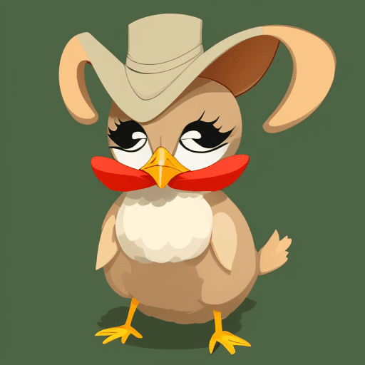 AI generated: Maskottchen, Huhn, Cartoon Art Style 