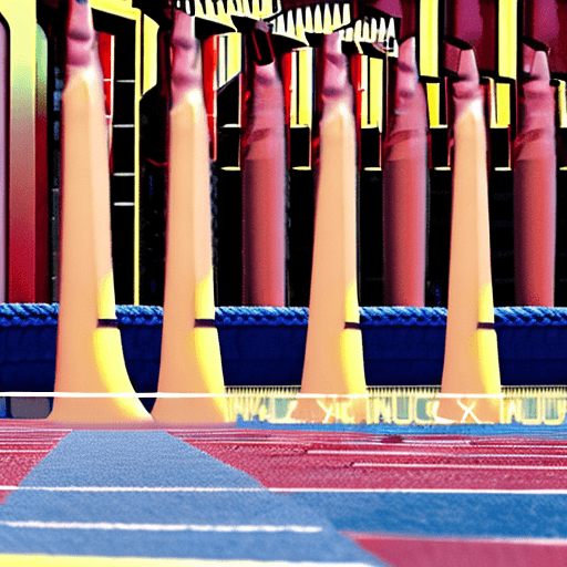 AI generated: Full length view of a handsome beefy heavily muscled 24 year old 197 cm tall Swedish pole vaulter, b...