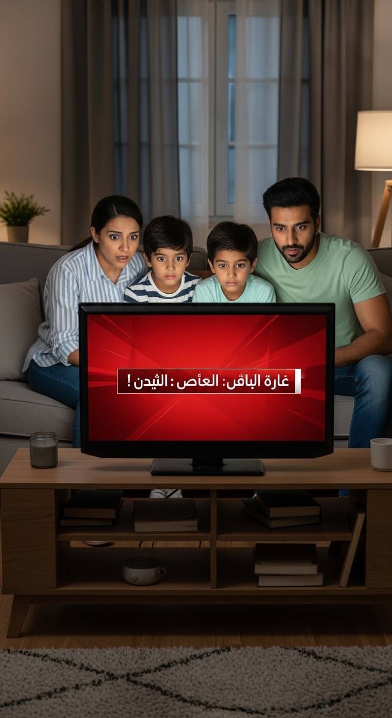 AI generated: A family of four, comprised of two parents and two children, sits together on a comfortable, light b...