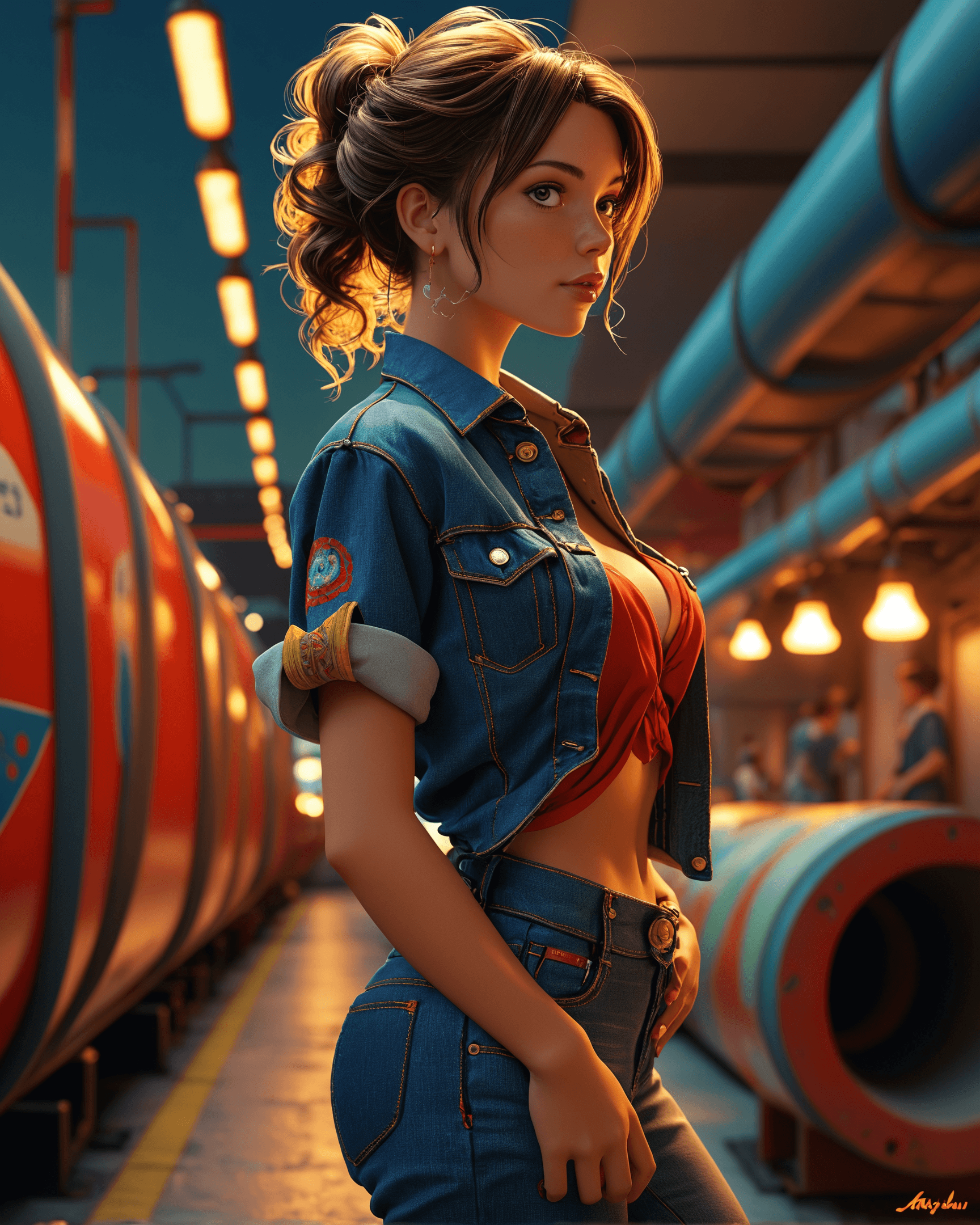 AI generated: Hyperrealistic art niji, stylized by Auguste Lefou, octane render, Woman, majestic, in Evening wear,...
