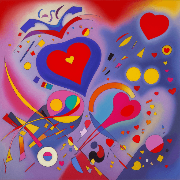 AI generated: Painting, heart by Wassily Kandinsky