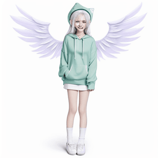 AI generated: 1boy, chibi, cute colors, pastel colors, white background, full body, angel,  wings, halo, white hai...