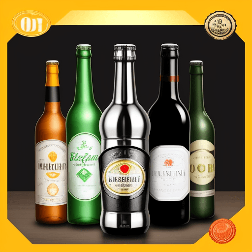 AI generated: logo, online sales, alcoholic non alcoholic bottle beverages, bright, modern, 