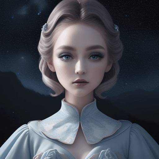 AI generated: porcelain make-up against the background of stars, 4k, magical atmosphere hyper-detail --q 2
