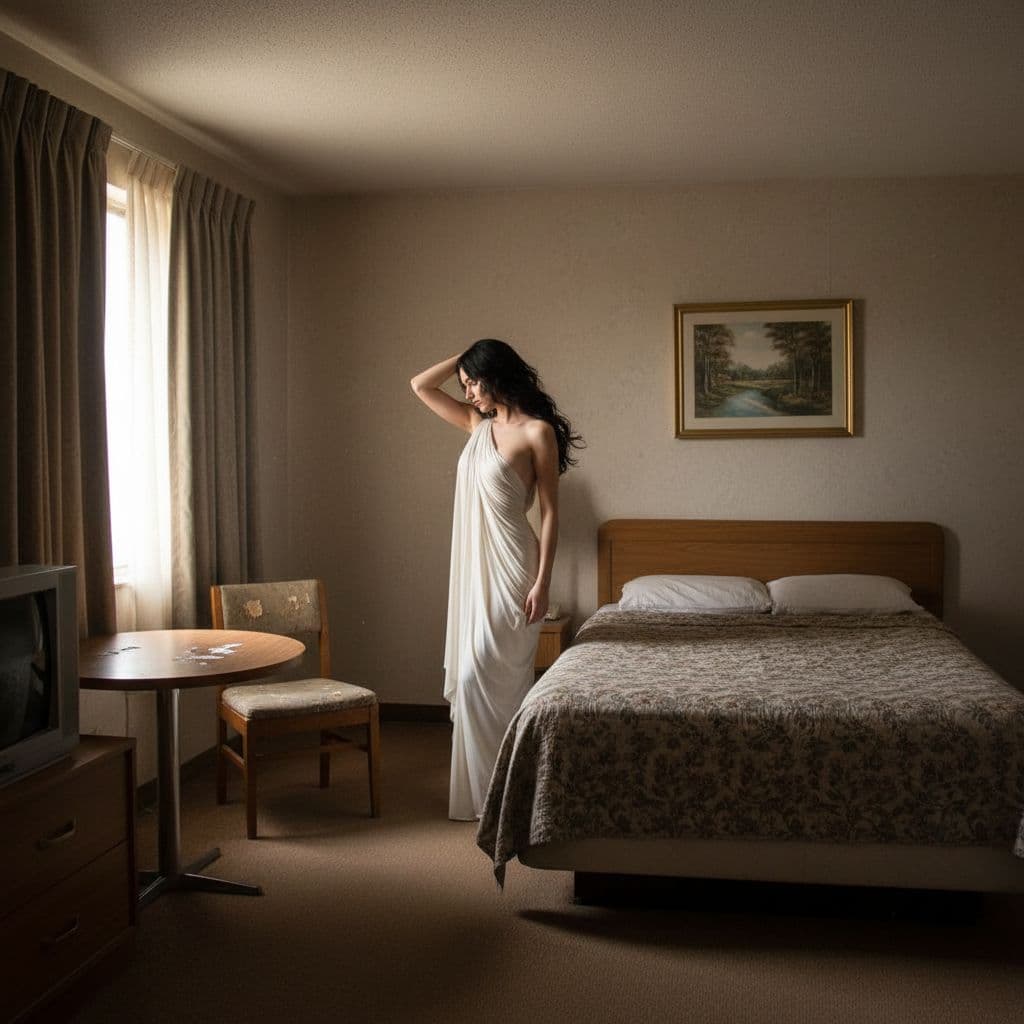 AI generated: in motel room