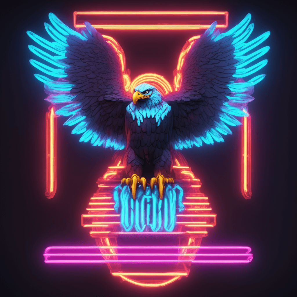 AI generated: <lora:PE_NeonSignStyle:0.9> PENeonSign, neon Sign, glowing, eagle with spread wings,
masterpiece, h...
