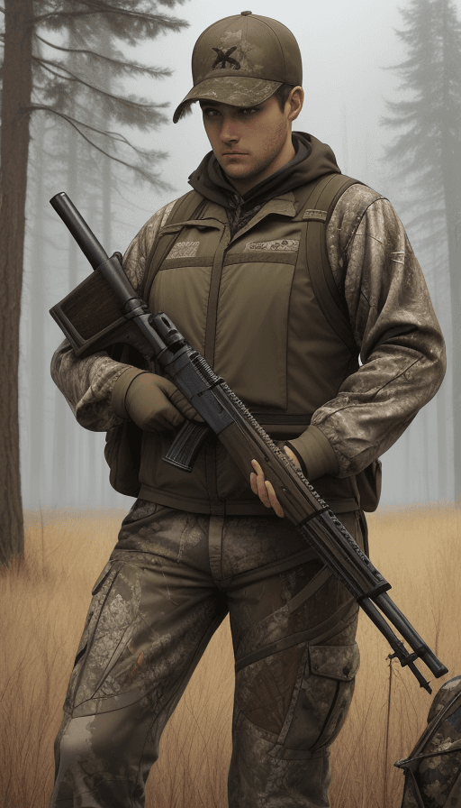 AI generated: RIGHT hunters with rifle in the hand