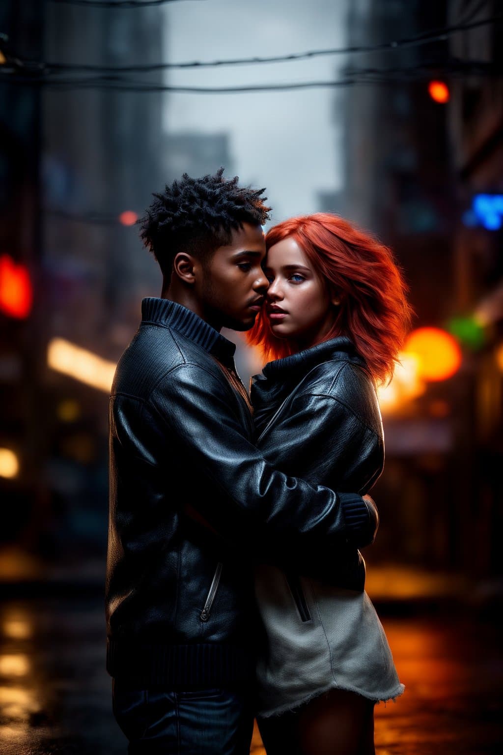 AI generated: a logo for a youtube channel, two boyfriends, a boy and a girl, the girl is red-haired with blue eye...