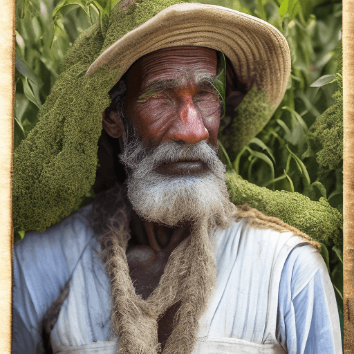 AI generated: High resolution photography of a male deity named Owne, the Farmer