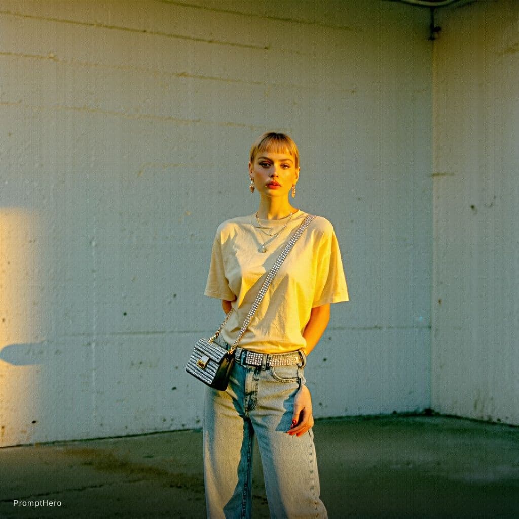 AI generated: a lo-fi 2015s-era,The lighting is uneven and yellowish,like a flash bounced off a mirror or cheap LE...