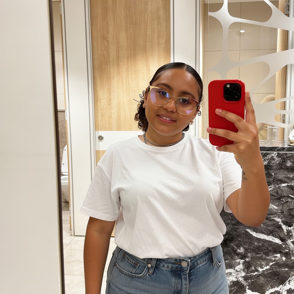 AI generated: Slim thick hour glass body, wearing her skin