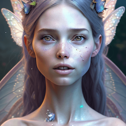 AI generated: a beautiful fairy portrait | | realistic shaded, unpleasant face, bad looking, fine details, realist...
