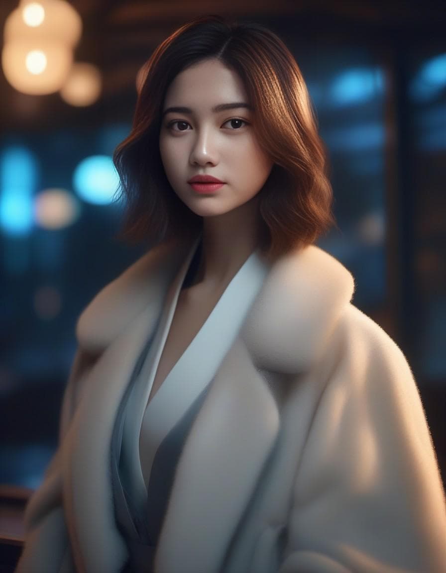 AI generated: exquisite cg, details, game cg, plush coat, portrait, detailed face, 4K quality, tyndall effect, gor...