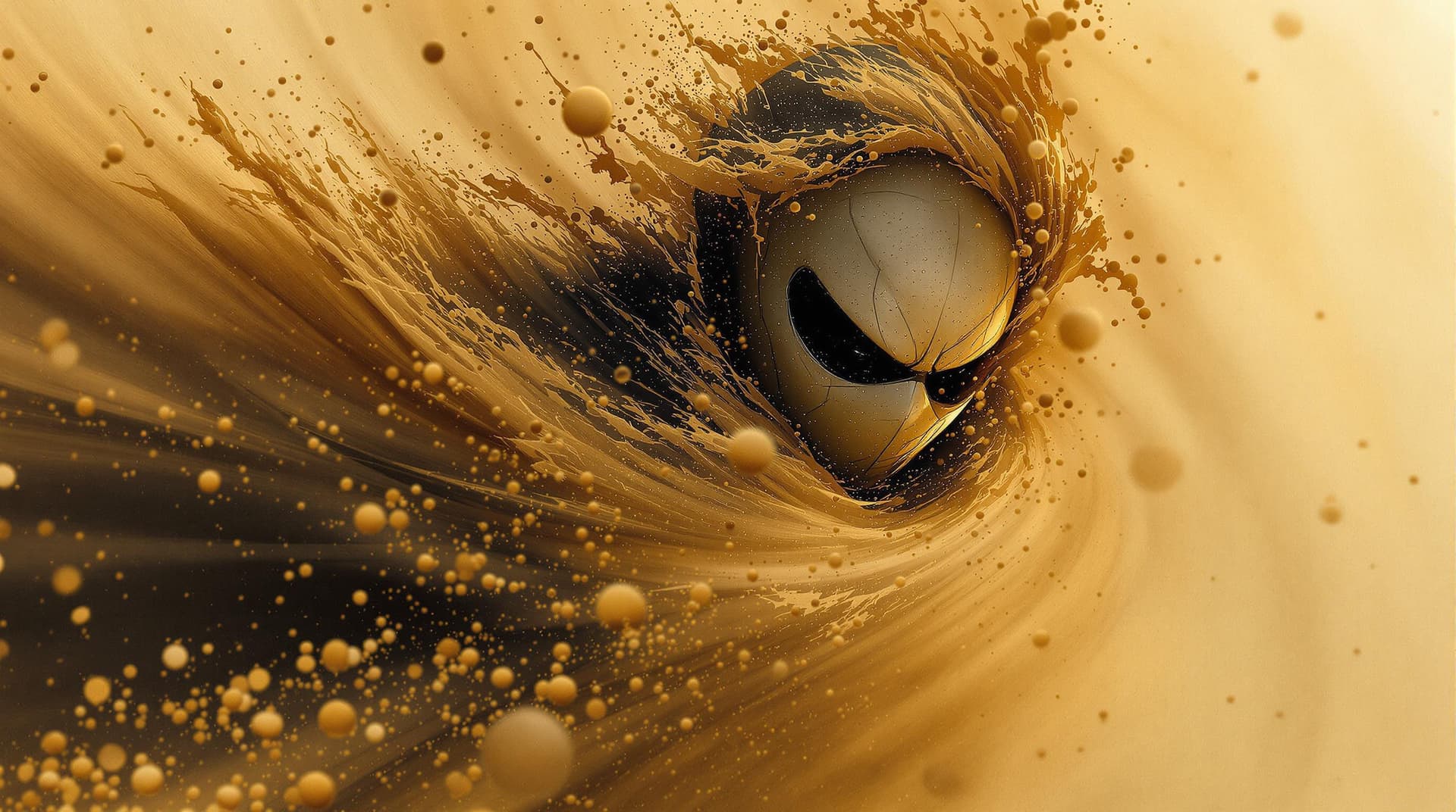 AI generated: Moon Knight dissolving into swirling sand, ultra-realistic, in the style of Marvel Comics, volumetri...