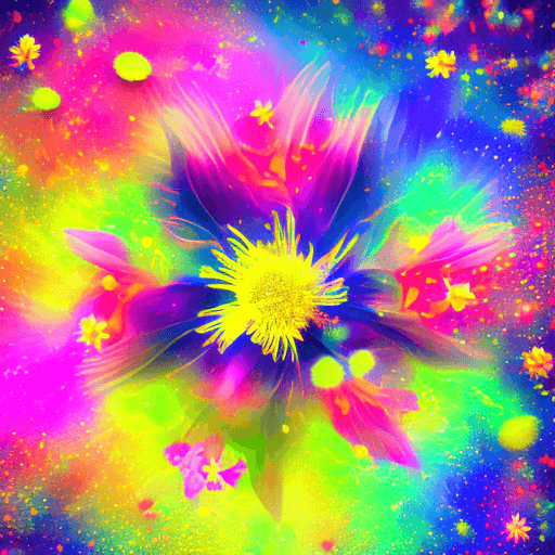AI generated: Blossoming,Particle,Flower,Colorful,Future,Technology