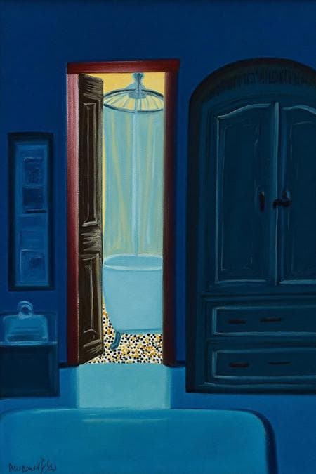 Dream of the Blue Chamber: Abstract Minimalist Landscape/Still Life Style