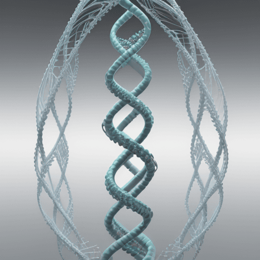AI generated: A stunning 3D image of a double helix DNA structure. The image showcases a highly detailed and intri...