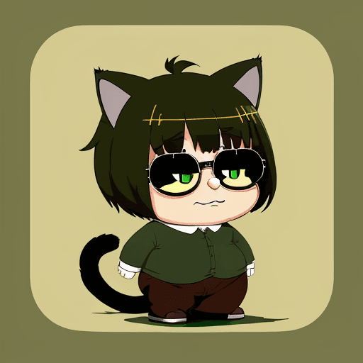 AI generated: Peter Griffin, :3, cat ears, chibi, cat girl, cat tail, solo, slit pupils, masterpiece, best quality...
