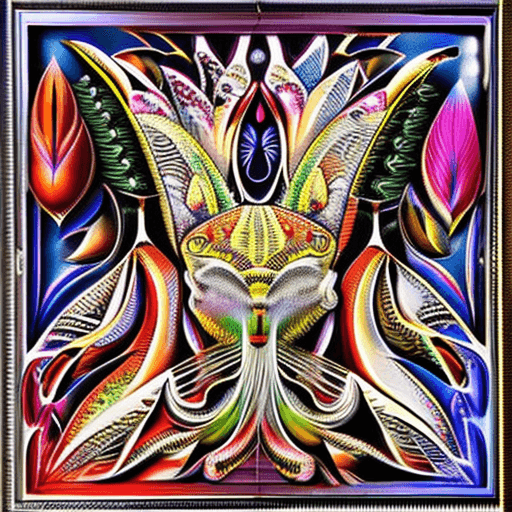 AI generated: A visually stunning and dynamic artwork, this extraordinary piece combines intricate ink art with me...