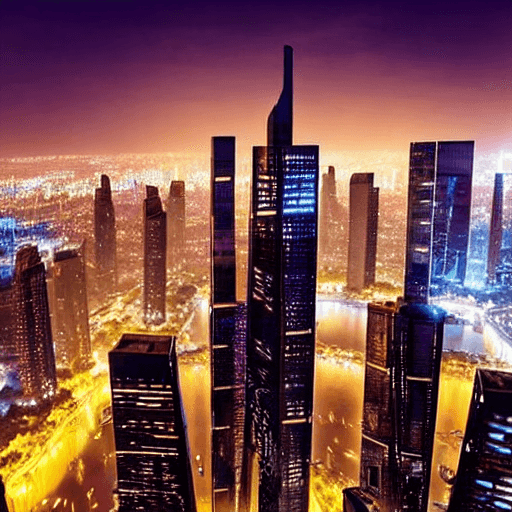 AI generated: Create a realistic cinematic futuristic city distinguished by its area of tall and luxurious skyscra...