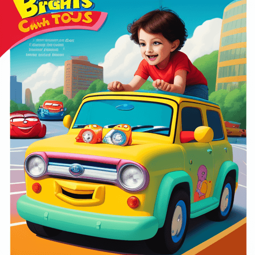 AI generated: Cover for children's book cars toys bright illustration