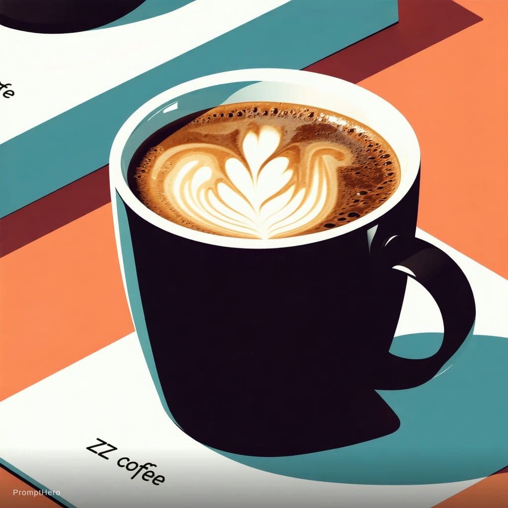 AI generated: A post on Instagram that promoting a coffee brand called "ZZZ coffee" . Need to be cartoonish. Conta...