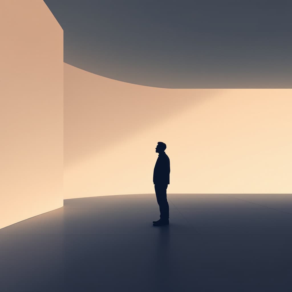 AI generated: contemporary, minimalist, wide, one subject, centered, digital illustration, wide angle, head-on, lo...