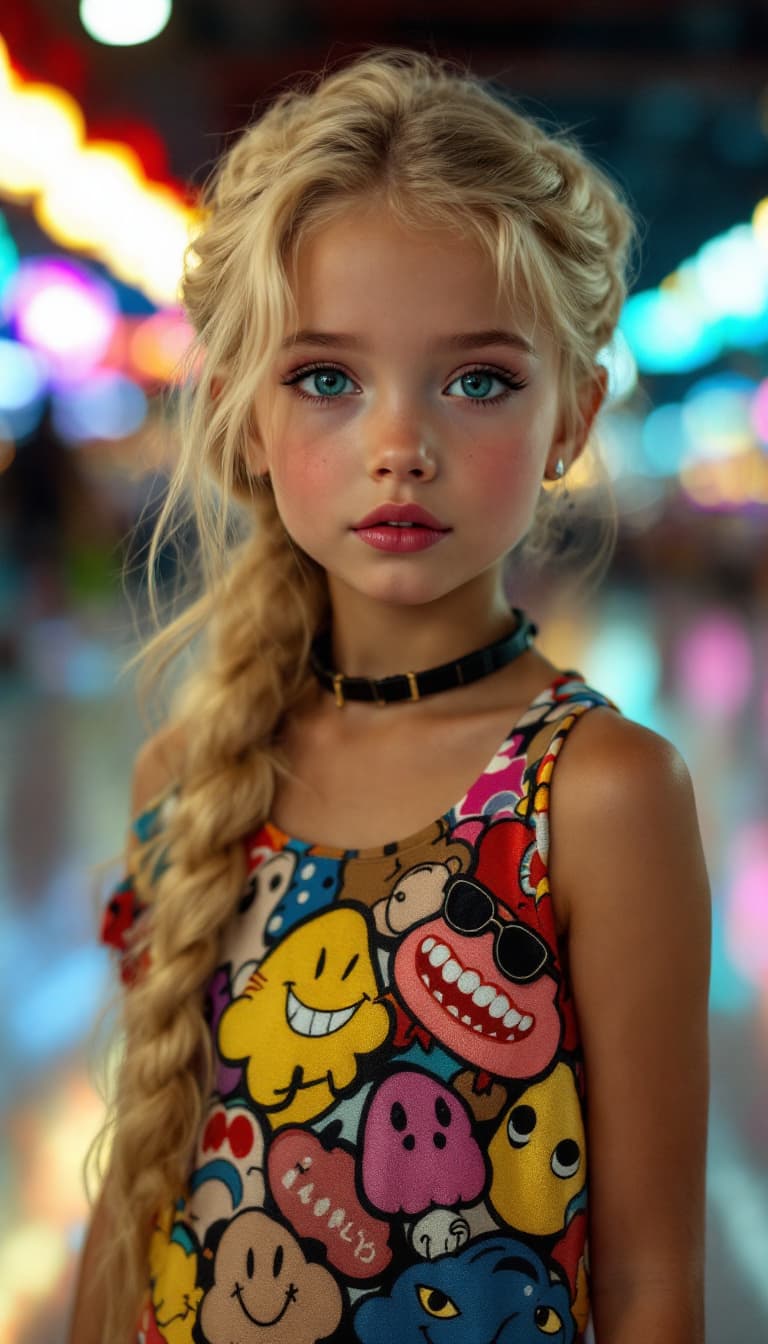 AI generated: a professional photo of a exceptionally of the most beautiful American girl in the world, (age 7), (...