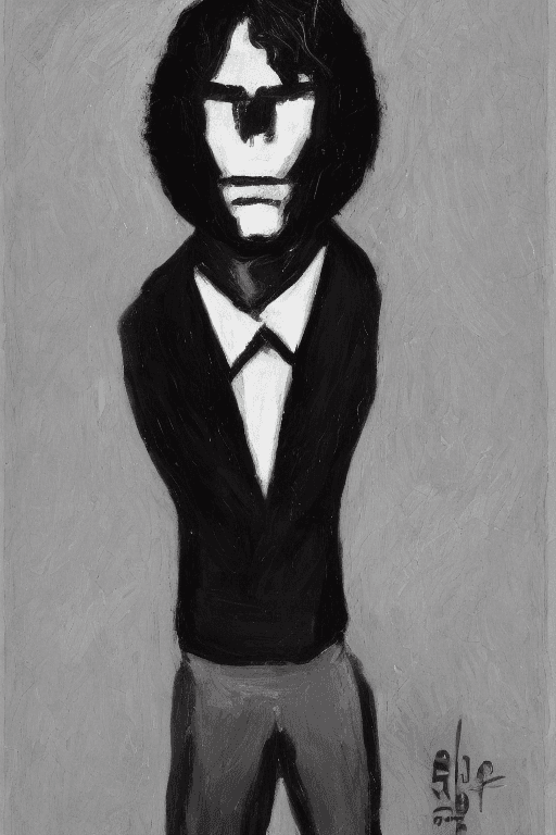 AI generated: (1man:1.2), solo, dynamic angle, black hair, black eyes, (dot pupils:1.2), very short hair, hair bet...
