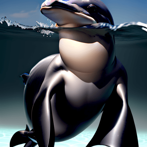 AI generated: High resolution sexy Anthropomorphic Dusky dolphin in