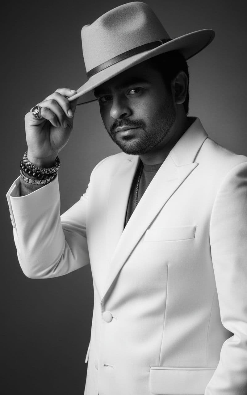 AI generated: Ultra-realistic 8K black-and-white

cinematic editorial portrait of a distinguished man in his lat...