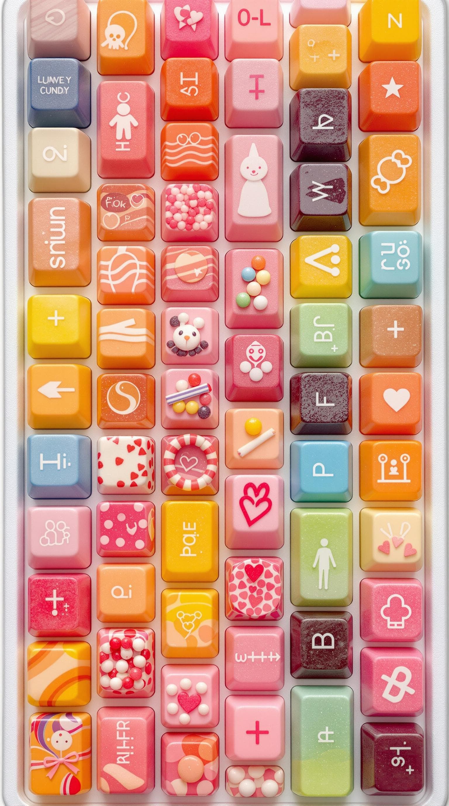 AI generated: A keyboard whose keys are made of different types of candy.

