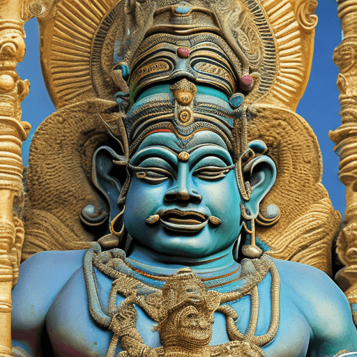 AI generated: High resolution photography of a male deity named Bermuddha, Lord of the Dance