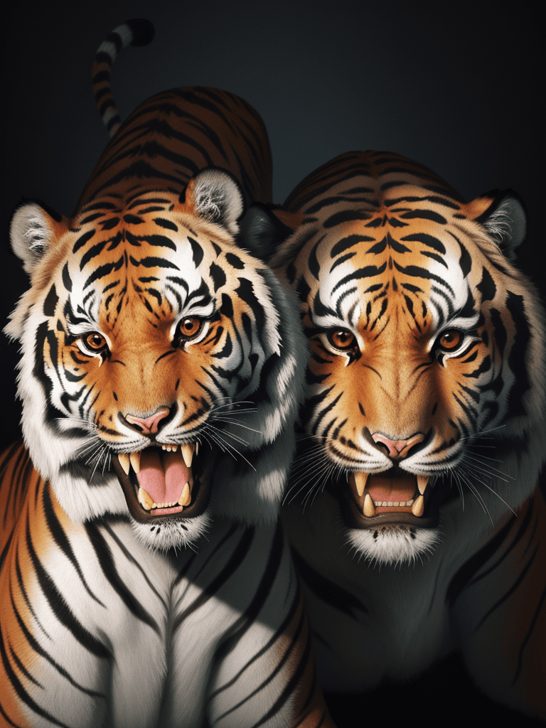 AI generated: High resolution Tiger and Skull Illustration with Japanese Style Art Background