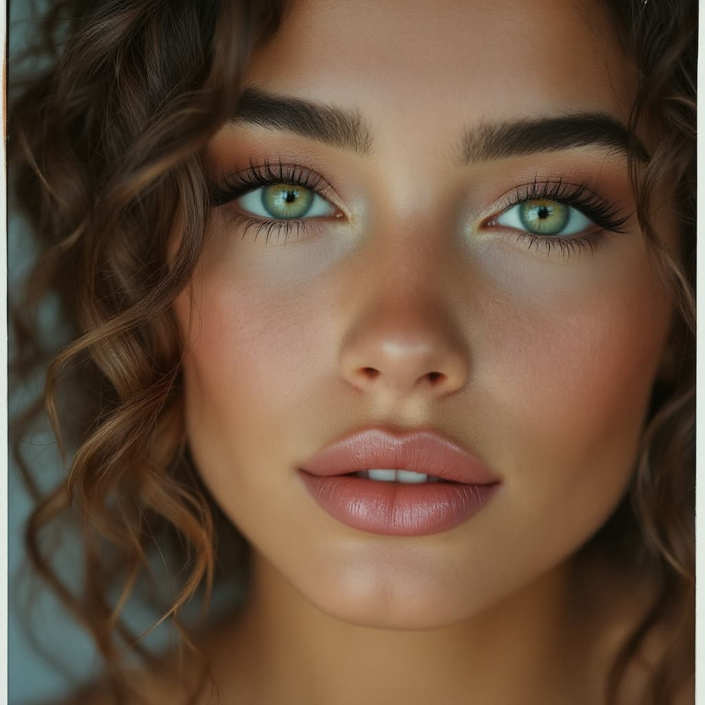 AI generated: /imagine prompt: polaroid close-up portrait of a 24-year-old Mizo-Lebanese woman with exotic beauty ...