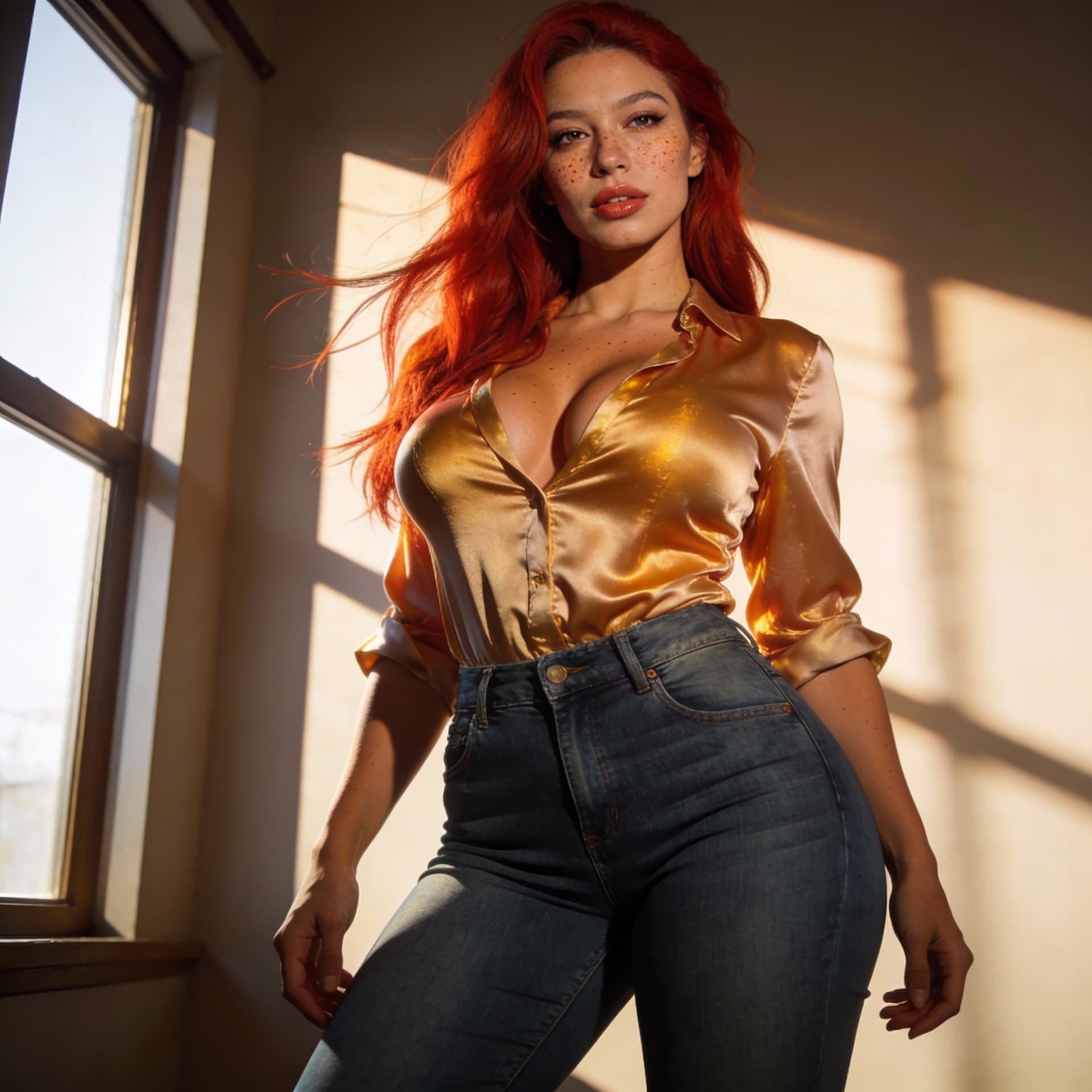 AI generated: 
Realistic AI human skills personal solo mature millf women with big boobs big tall body Redhead 👩�...
