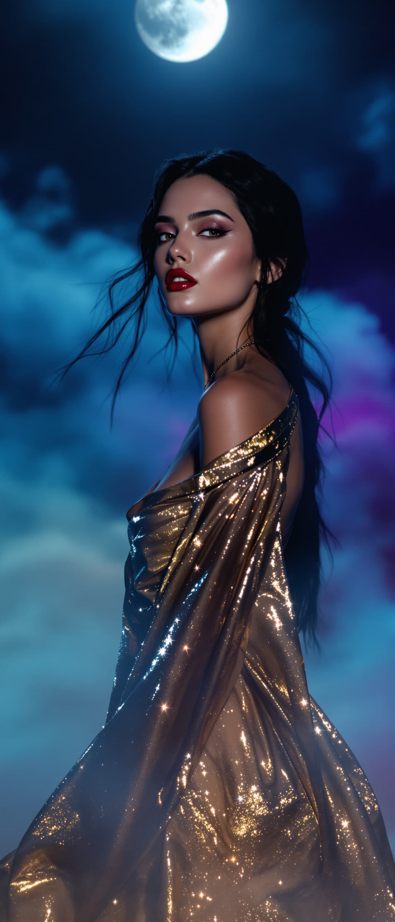 AI generated: "Soft contrast fashion photography, cinematic style, soft pastel colours, dramatic, low visibility t...