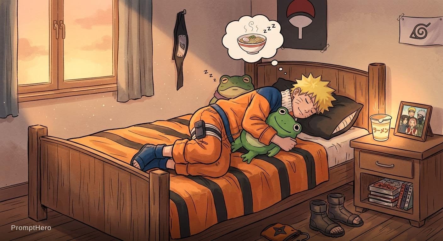AI generated: Naruto sleeping 