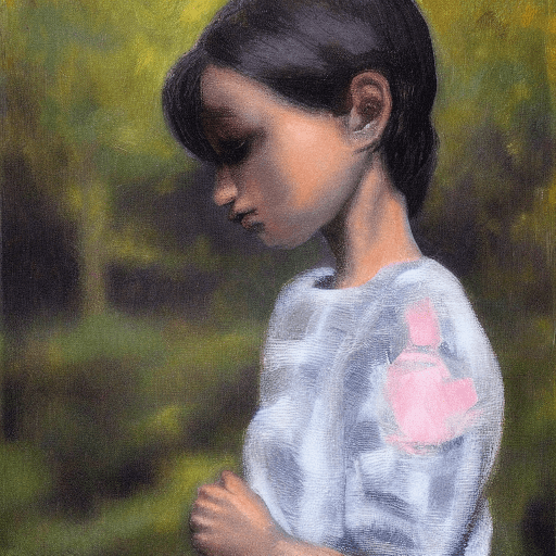AI generated: Black necked girl