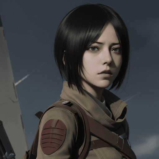 AI generated: Mikasa Ackerman 