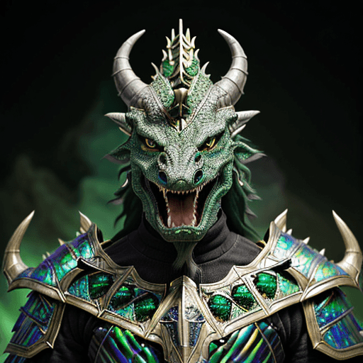 AI generated: ultra realistic photo, fantasy character portrait, male dragonkin, emerald green dragonborn, hyper r...