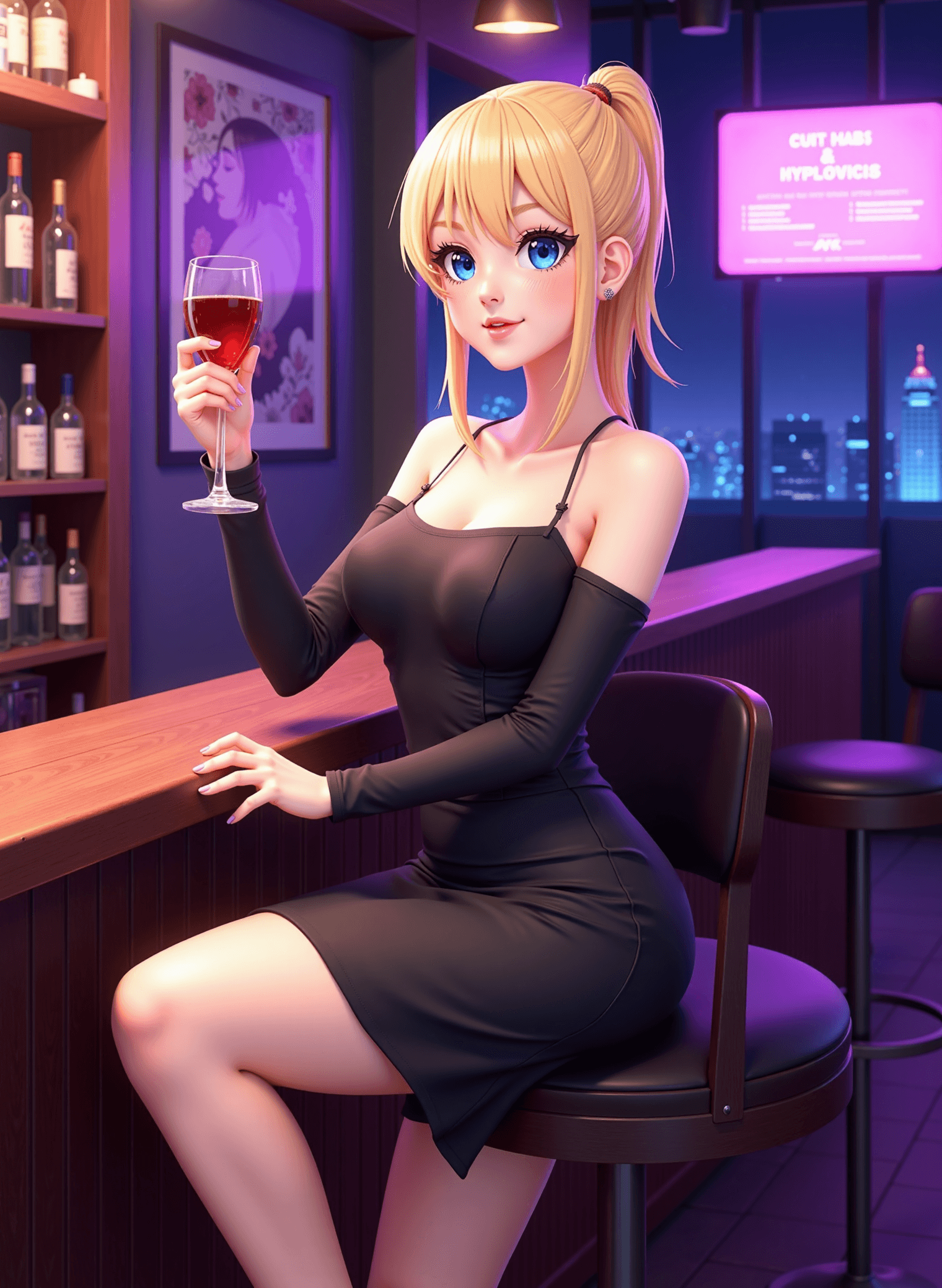 AI generated: No People in the background, attractive anime woman, symmetrical facial features, adult face (20 yea...