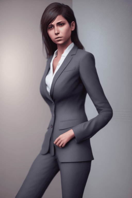 AI generated: (( full body of yhivi in a suit)),(ultra photorealistic:1.3), extremely high quality high detail RAW...